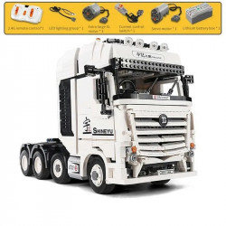 moc rc motorized heavy container truck bricks toy qc007