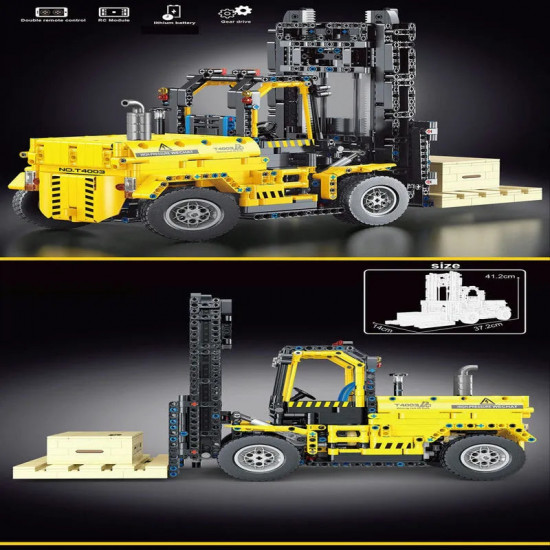moc rc motorized heavy forklift truck bricks toy t4003 moc rc motorized heavy forklift truck bricks toy t4003