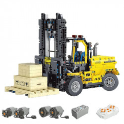 moc rc motorized heavy forklift truck bricks toy t4003