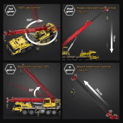 moc rc motorized large tech mobile crane truck bricks toys