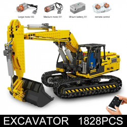 moc rc motorized link belt 250 excavator bricks toys 17032