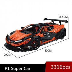 moc rc motorized p1 hypercar super racing car bricks toy 91104