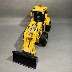 moc rc motorized wheel front loader bulldozer bricks toy