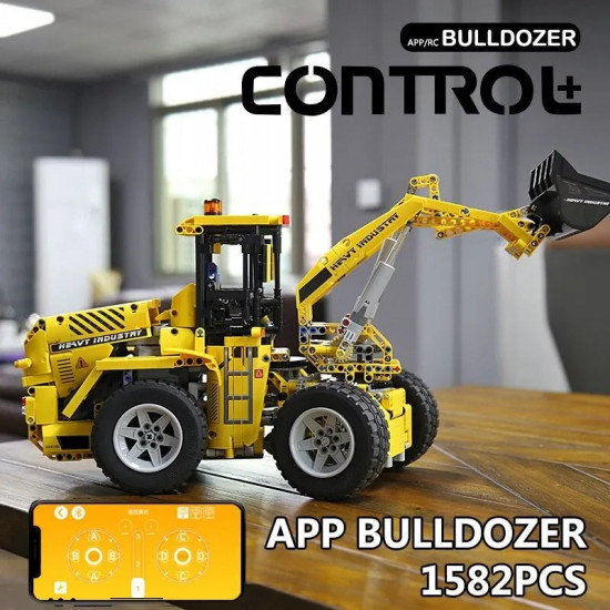 moc rc motorized wheel front loader bulldozer bricks toy moc rc motorized wheel front loader bulldozer bricks toy