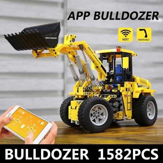 moc rc motorized wheel front loader bulldozer bricks toy moc rc motorized wheel front loader bulldozer bricks toy