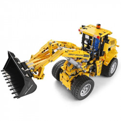 moc rc motorized wheel front loader bulldozer bricks toy