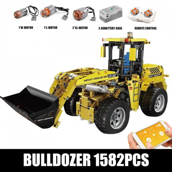 moc rc motorized wheel loader bulldozer truck bricks toy moc rc motorized wheel loader bulldozer truck bricks toy