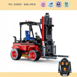 moc rc stem heavy forklift truck bricks toys 33003