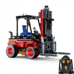 moc rc stem heavy forklift truck bricks toys 33003