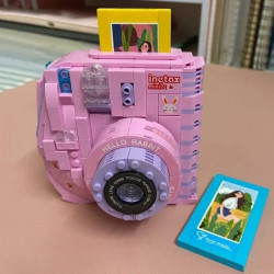moc retro instant photo camera mini bricks toy