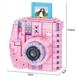 moc retro instant photo camera mini bricks toy