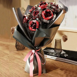 moc romantic rose flower bouquet bricks toys kids 92009