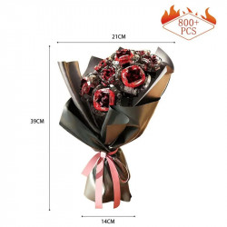 moc romantic rose flower bouquet bricks toys kids 92009