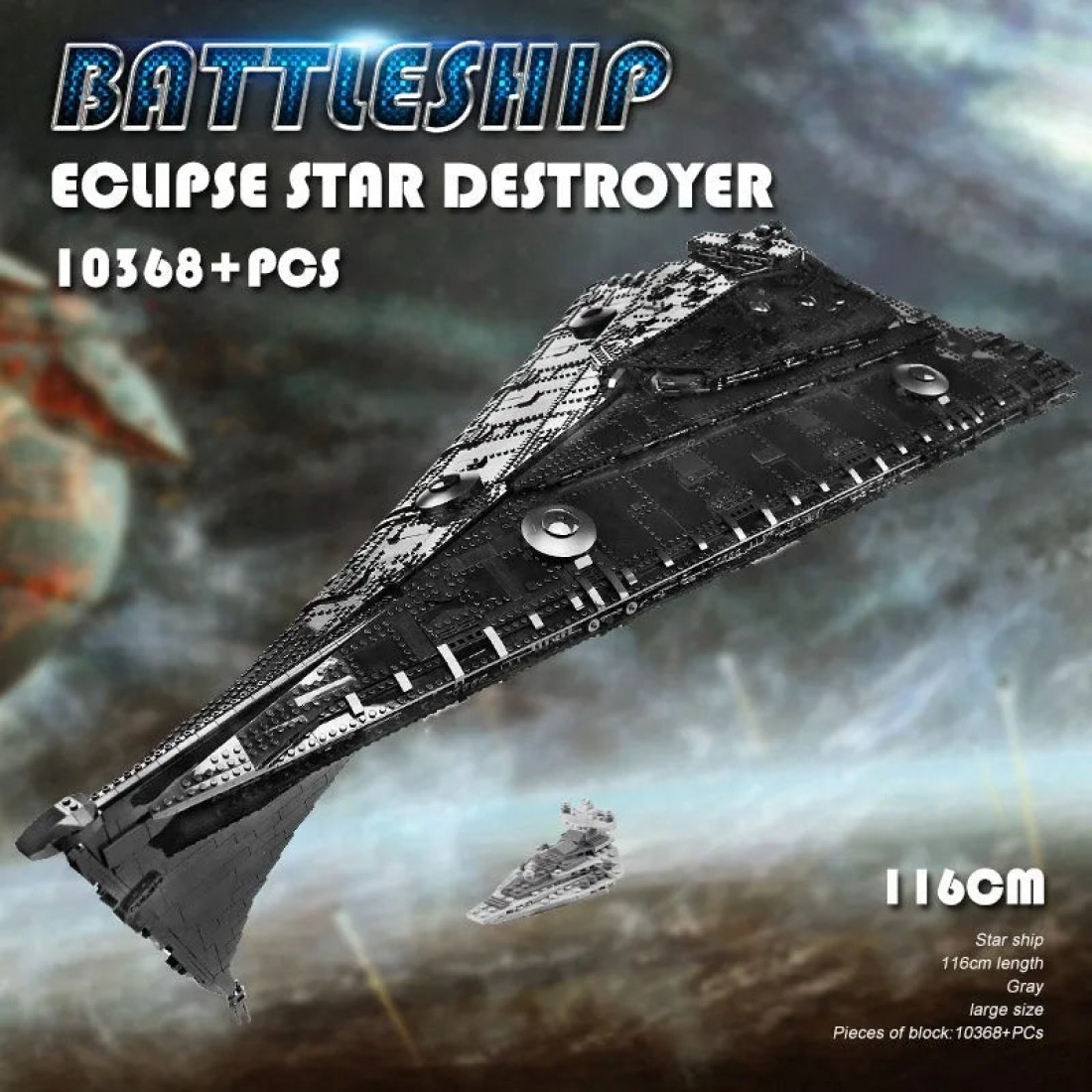 moc star wars eclipse class dreadnought ship bricks toys - moc-star ...