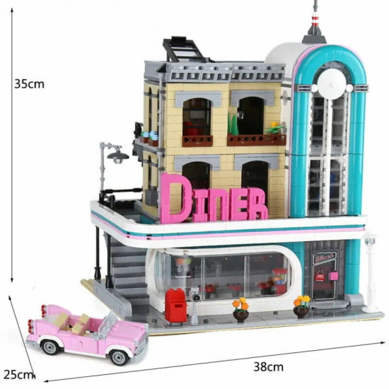 moc street expert city downtown diner bricks toy 15037 moc street expert city downtown diner bricks toy 15037