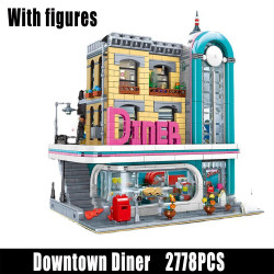 moc street expert city downtown diner bricks toy 15037