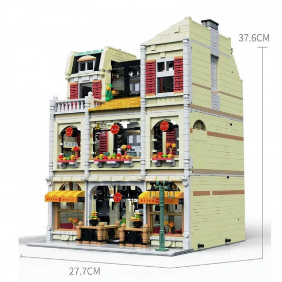 moc street expert city pizza house bricks toy 10202 moc street expert city pizza house bricks toy 10202
