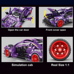 moc t3025 purple supercar super sports car bricks toy
