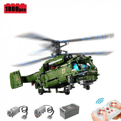 moc t4013 rc military ka27 helicopter bricks toy