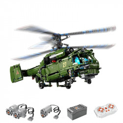 moc t4013 rc military ka27 helicopter bricks toy