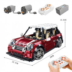 moc t5025b motorized rc mini cooper s sports car bricks toy