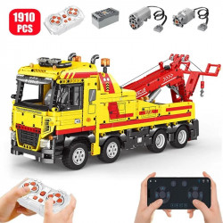 moc tech app motorized rc wrecker truck bricks toy 22012