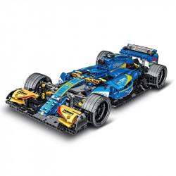 moc tech blue alternate f1 racing car bricks toy 023007