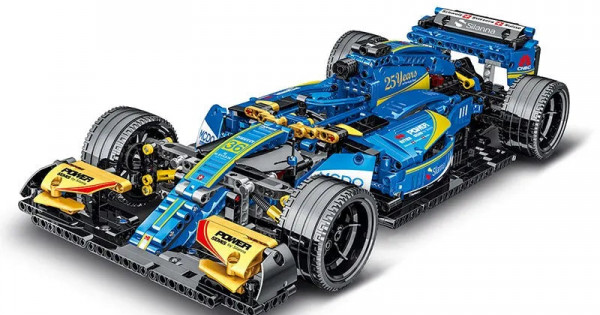 moc tech blue alternate f1 racing car bricks toy 023007 - moc-tech-blue ...