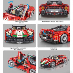 moc tech classic supercar sports racing car bricks toy t2017