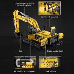 moc tech functional crawler excavator bricks toy