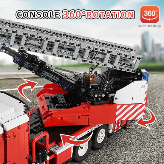 moc tech motorized rc ladder truck rescue fire engine bricks toy moc tech motorized rc ladder truck rescue fire engine bricks toy