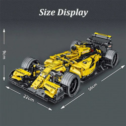moc tech yellow f1 alternate racing car bricks toy