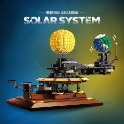 moc the solar system earth sun clock bricks toys