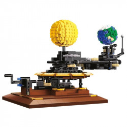 moc the solar system earth sun clock bricks toys