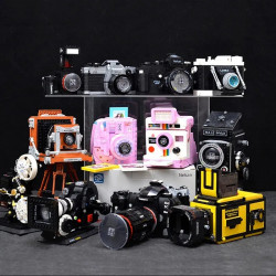 moc vintage slr digital camera mini bricks toys 00905