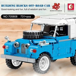 moc vintage ww2 off-road car bricks toys 705808