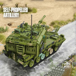 moc ww2 military 155 self-propelled artillery kids toys