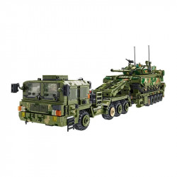 moc ww2 military 99a tank transporter bricks kids toys