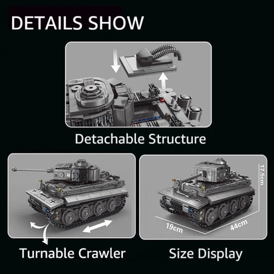 moc ww2 military rc app heavy tiger tank bricks toys t4016 moc ww2 military rc app heavy tiger tank bricks toys t4016