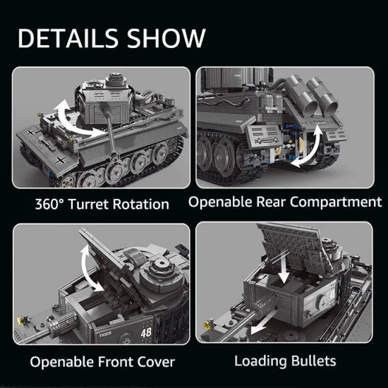 moc ww2 military rc app heavy tiger tank bricks toys t4016 moc ww2 military rc app heavy tiger tank bricks toys t4016