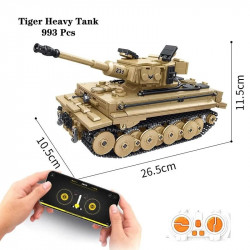 moc ww2 motorized rc tiger 1 heavy main battle tank bricks toy