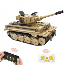 moc ww2 motorized rc tiger 1 heavy main battle tank bricks toy