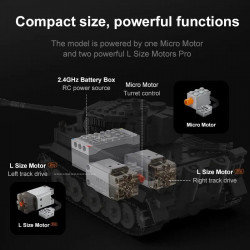 moc ww2 motorized rc tiger battle tank bricks toy