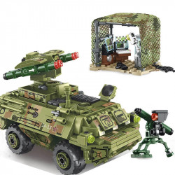 modern military red arrow missile vehicle bricks toy