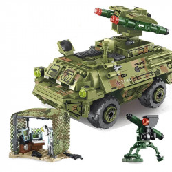 modern military red arrow missile vehicle bricks toy