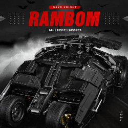 motorized moc tech dark knight rambom car bricks toys