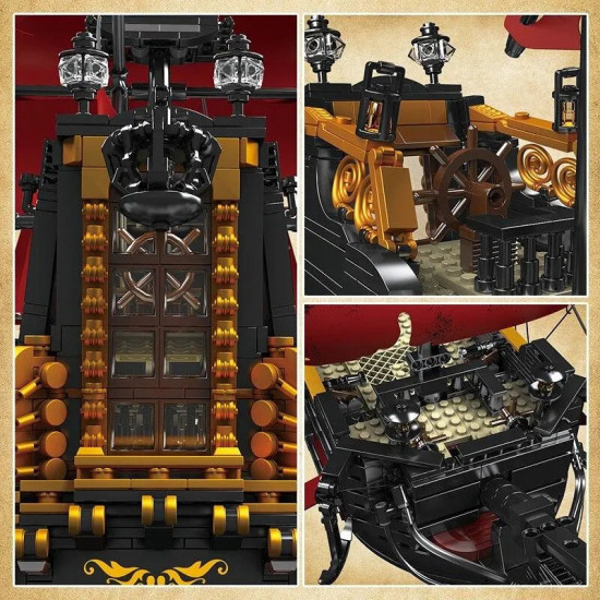 pirates of caribbean moc red pirate ship bricks toy pirates of caribbean moc red pirate ship bricks toy