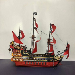 pirates of the caribbean moc queen anne's revenge ship bricks toy