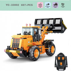 rc stem mini bulldozer truck bricks toys 33002