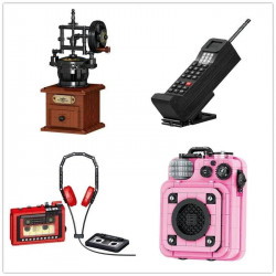 retro red tape recorder mini bricks toys 00989